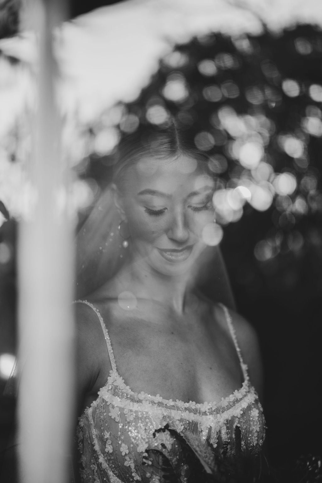 Emily - Glitter Veil Bridal Bow, White