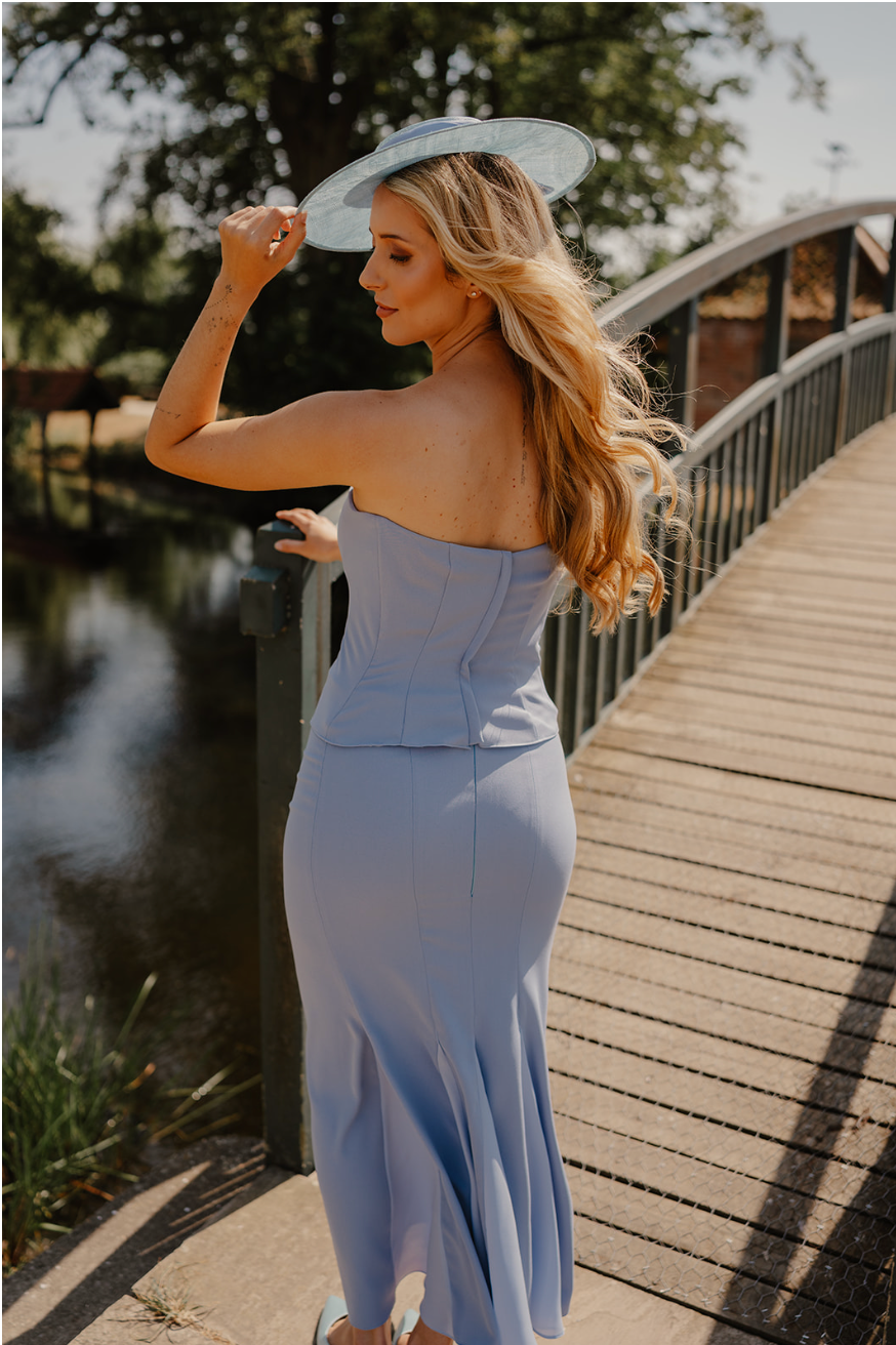 Selkie - Light Periwinkle Blue Floaty Skirt with Chiffon Godets